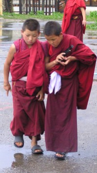 Novice monks, Bumthang monastery, Bhutan