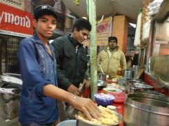 Setting up a golgappa shop for the evening