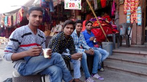 "Is the lassi good?" I asked, and these four young men said it was