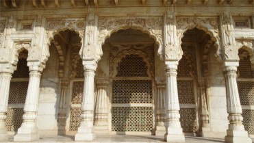 Beautiful marble jalis in the main mausoleum