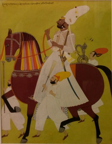 Portrait of Sher Singh Mertiya of Riyan. 1736. Unknown artist.